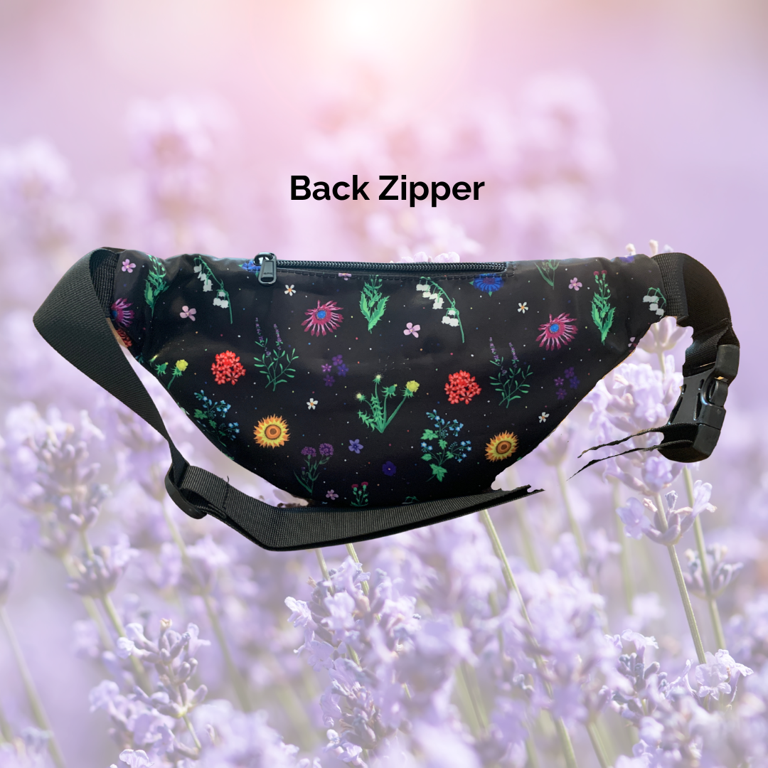 Floral on Black Fanny Pack