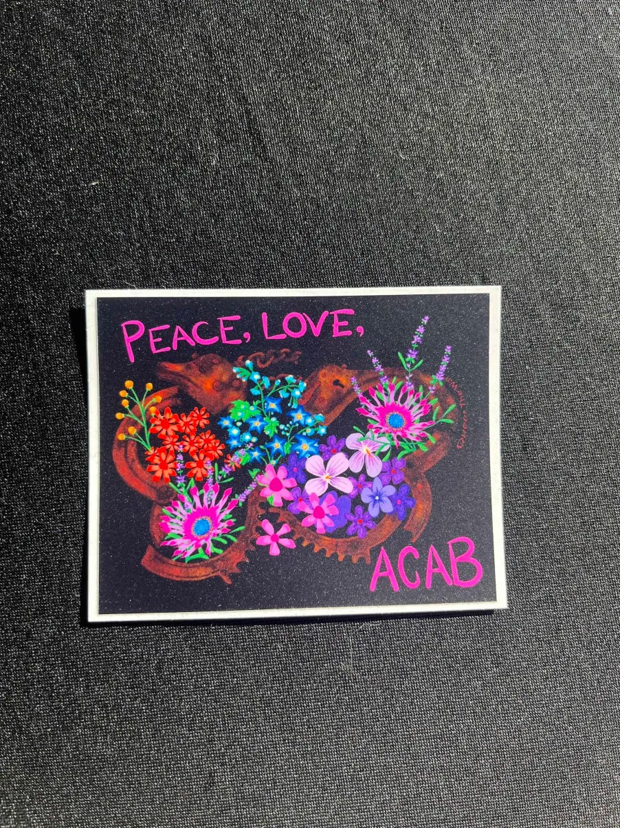 ✌️❤️✊ Peace Love ACAB sticker - Defund the police ✌️❤️✊