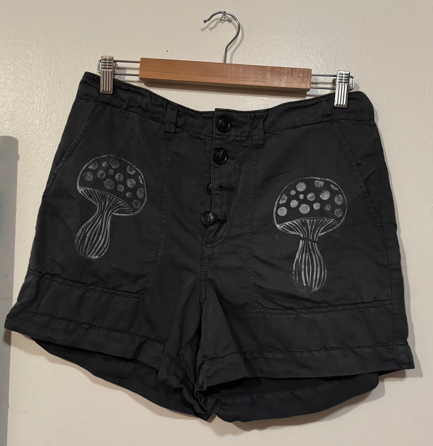 Gray Mushroom Flower Shorts