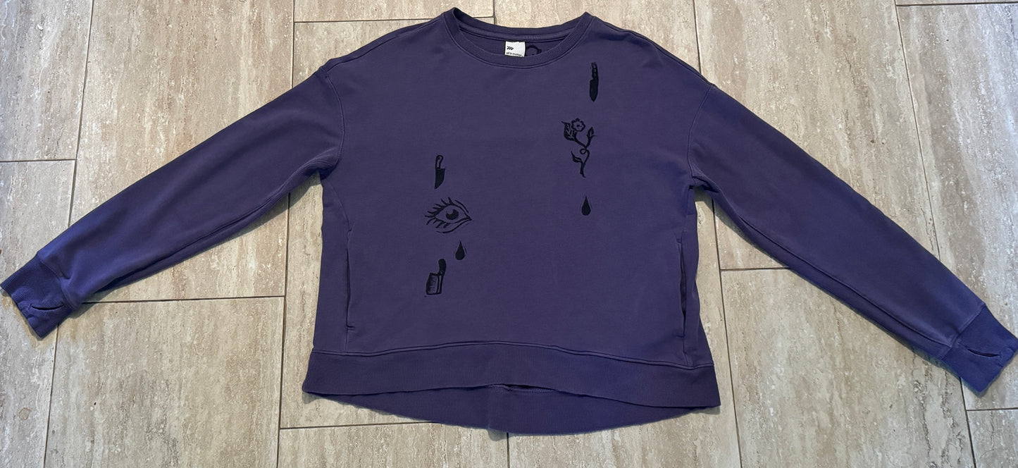 Purple Eye for a Flower Pullover