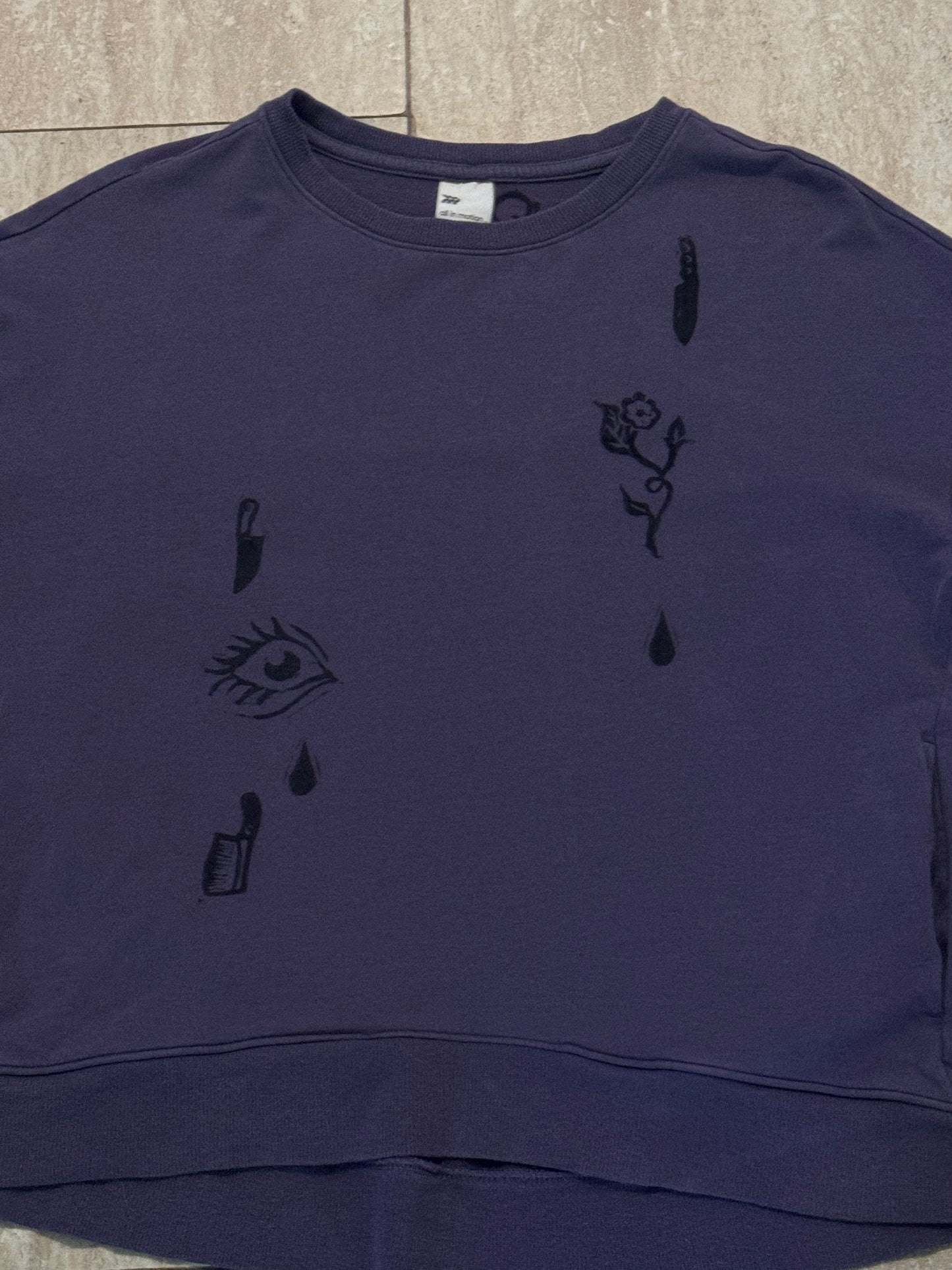 Purple Eye for a Flower Pullover