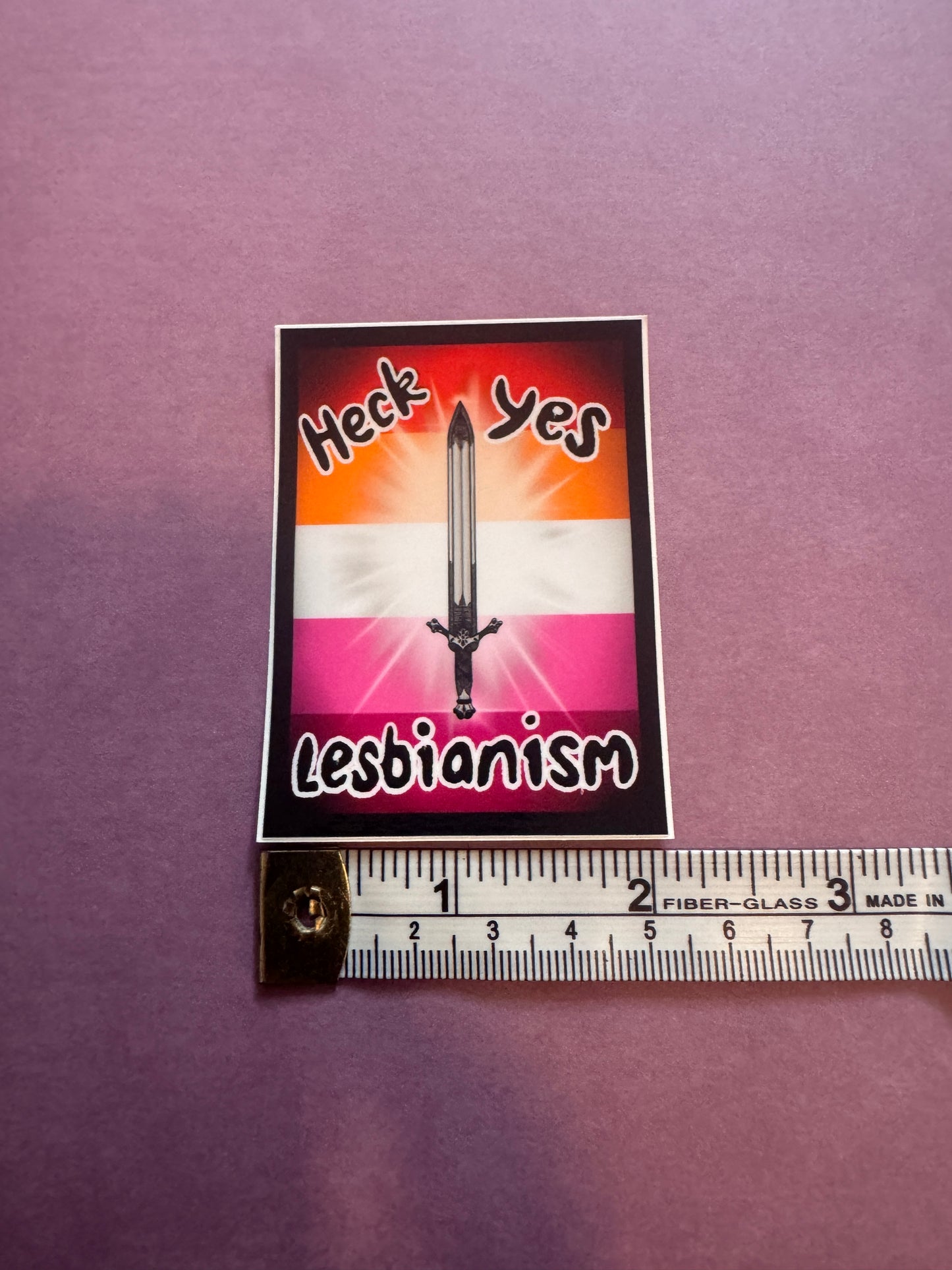 ⚔️👩❤️💋👩 Heck Yes Lesbianism Sticker - Sword Lesbians Unite 👩❤️💋👩 ⚔️