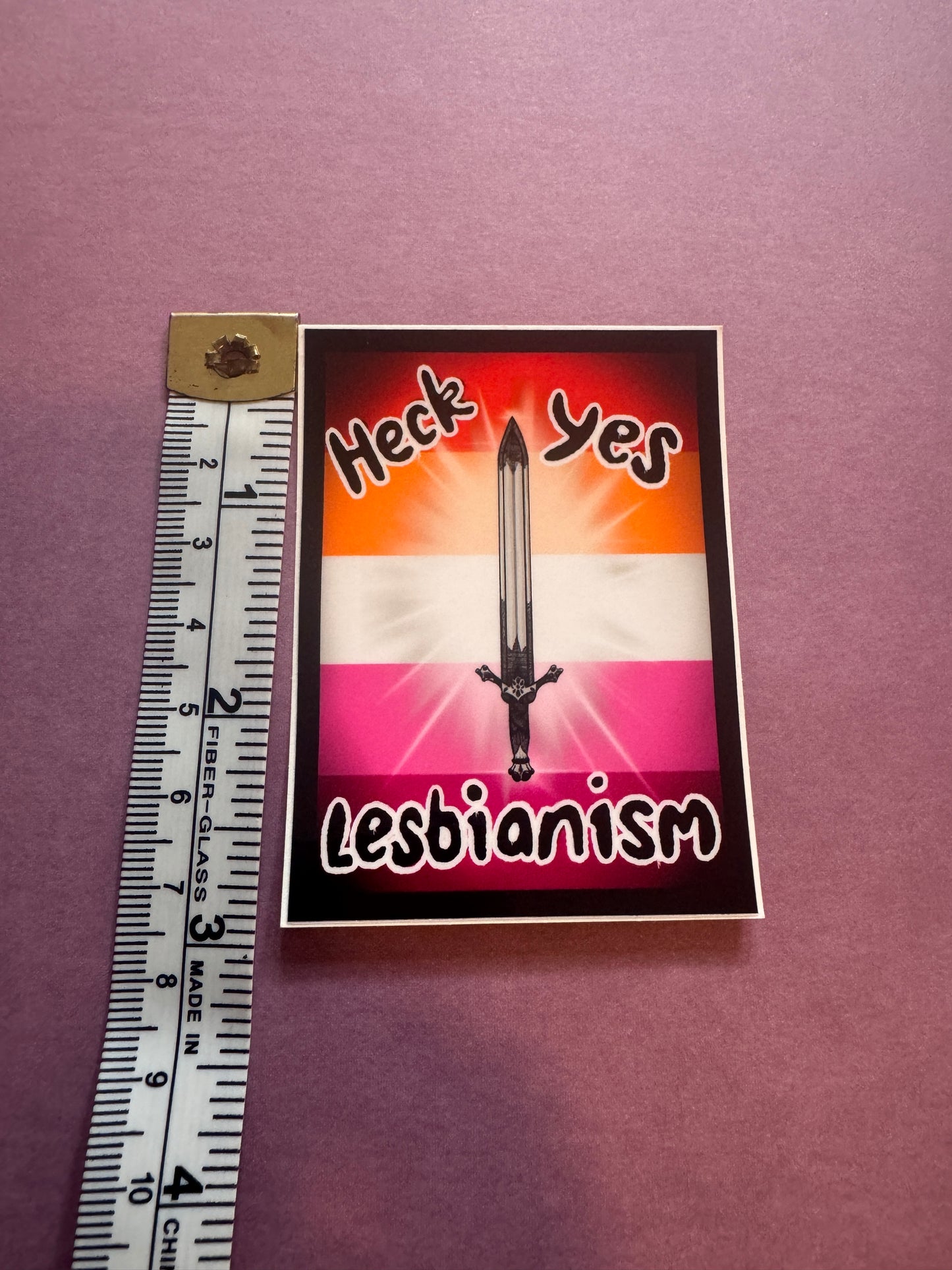 ⚔️👩❤️💋👩 Heck Yes Lesbianism Sticker - Sword Lesbians Unite 👩❤️💋👩 ⚔️