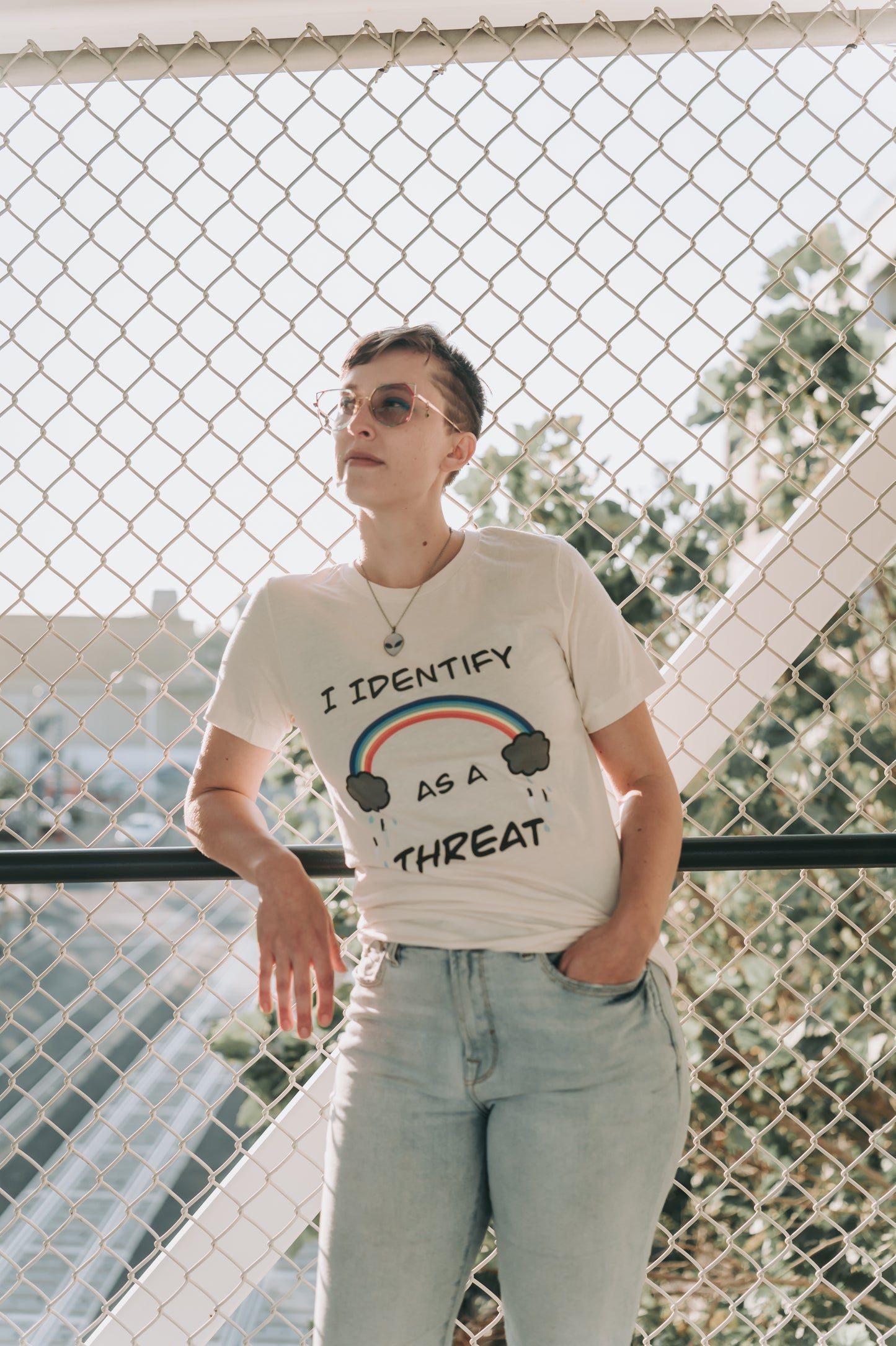 I Identify As A Threat Genderless Tee