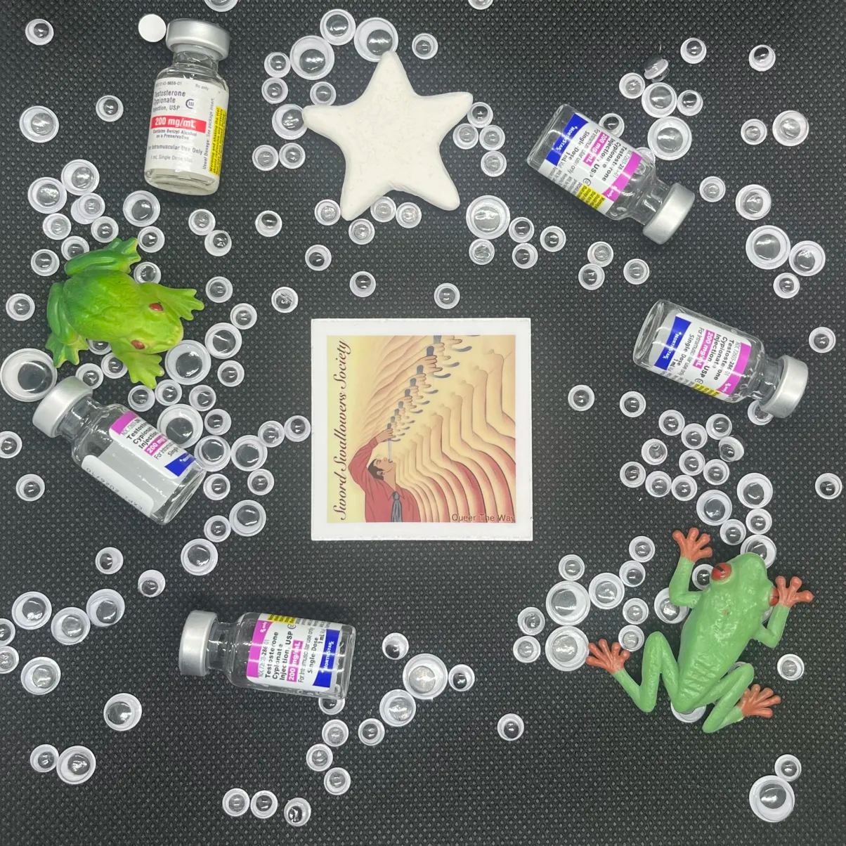 ⚔️👨❤️💋👨 Sword Swallower Society Sticker - Be Gay Swallow Swords ⚔️👨❤️💋👨