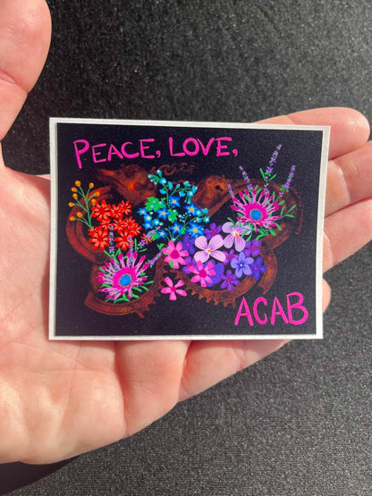 ✌️❤️✊ Peace Love ACAB sticker - Defund the police ✌️❤️✊