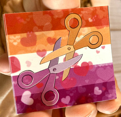 Lesbian Flag Scissor Love Sticker