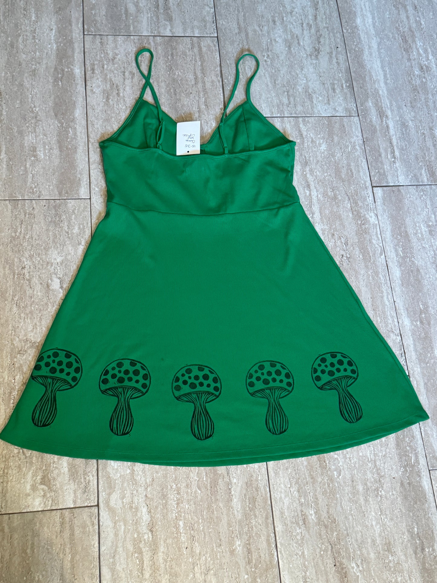 Green Dress with Black Accents