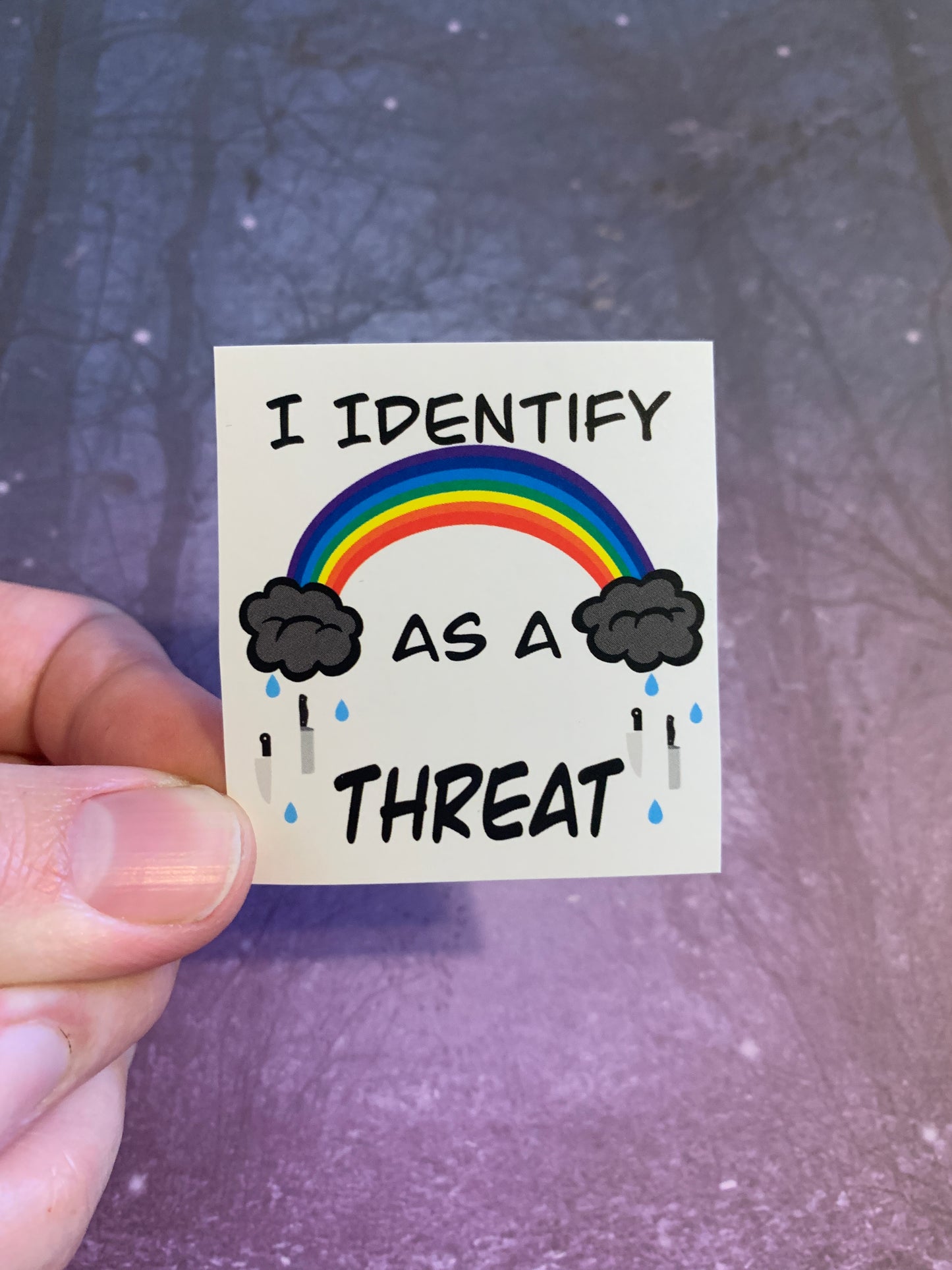I Identify As A Threat Sticker
