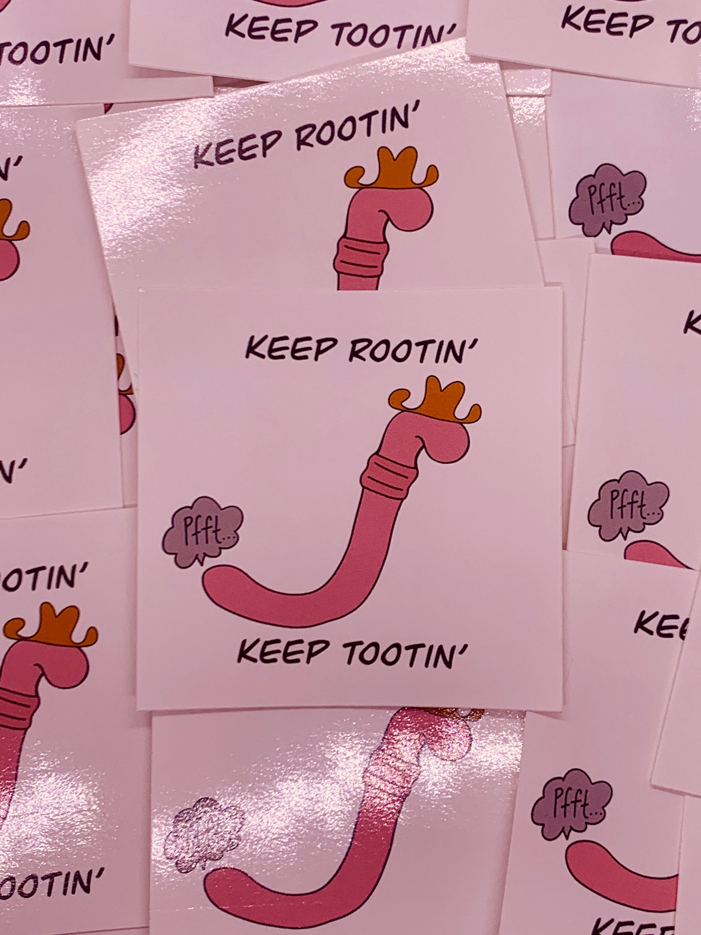 Keep Rootin' Keep Tootin' Worm Sticker