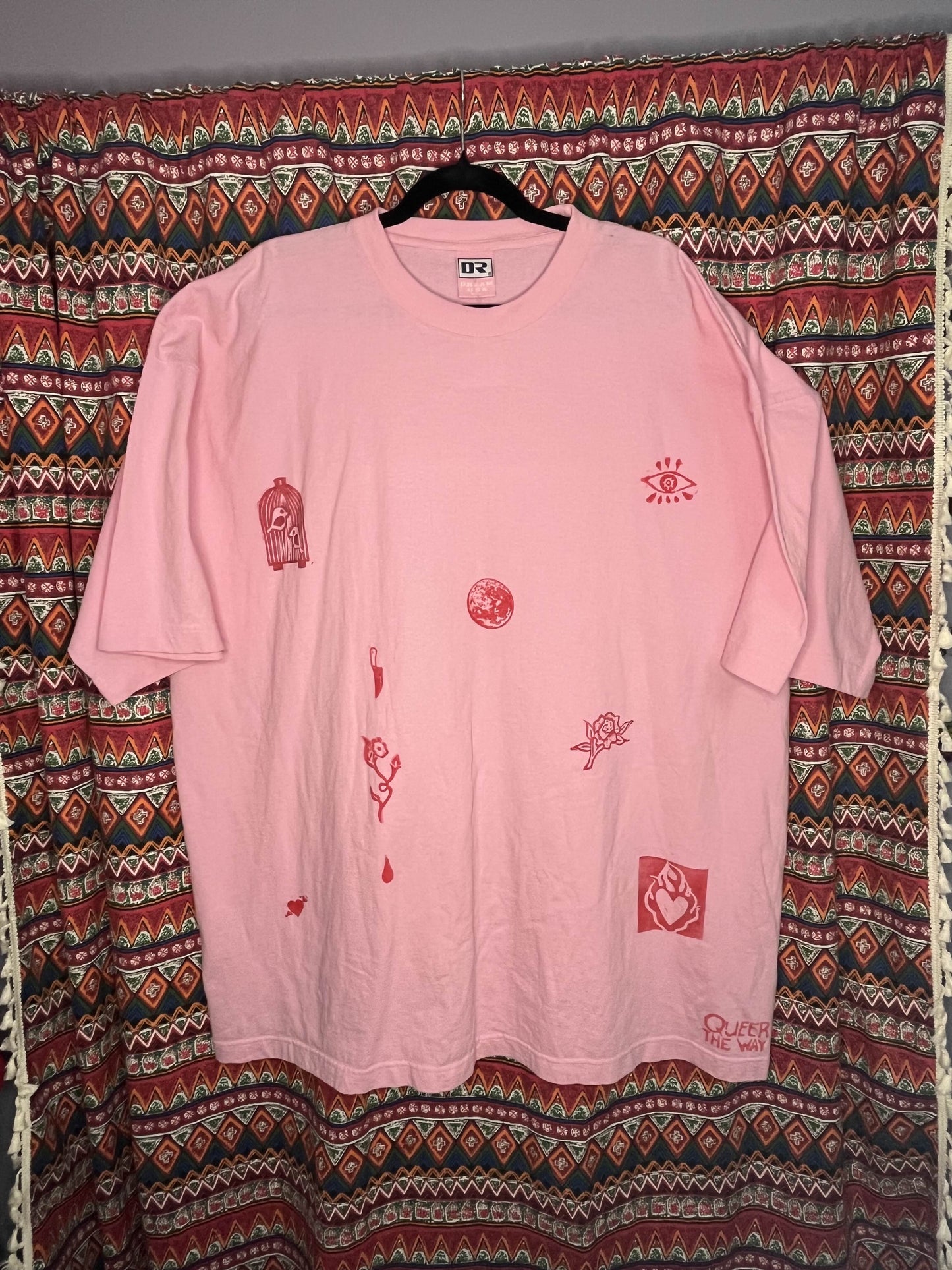 Plus Size Pink Valentine Full Moon T-shirt