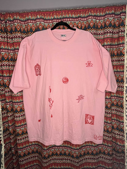 Plus Size Pink Valentine Full Moon T-shirt