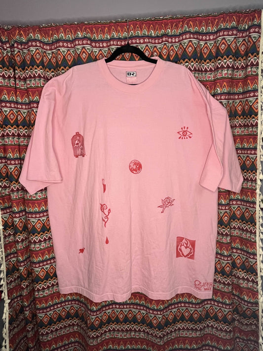 Plus Size Pink Valentine Full Moon T-shirt
