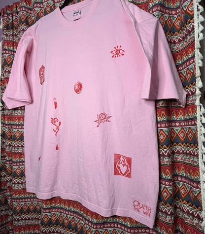 Plus Size Pink Valentine Full Moon T-shirt
