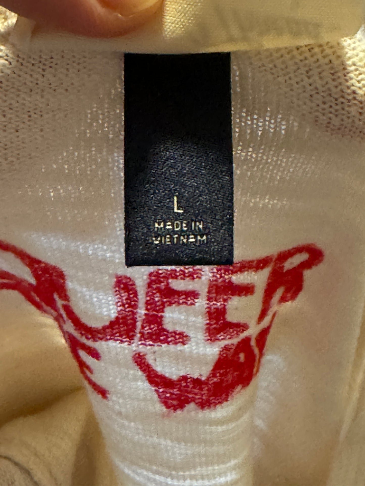 Sustainable Oatmeal Sweater with Red Valentine Prints