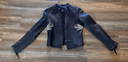 Sacred Hands Black Leather Jacket
