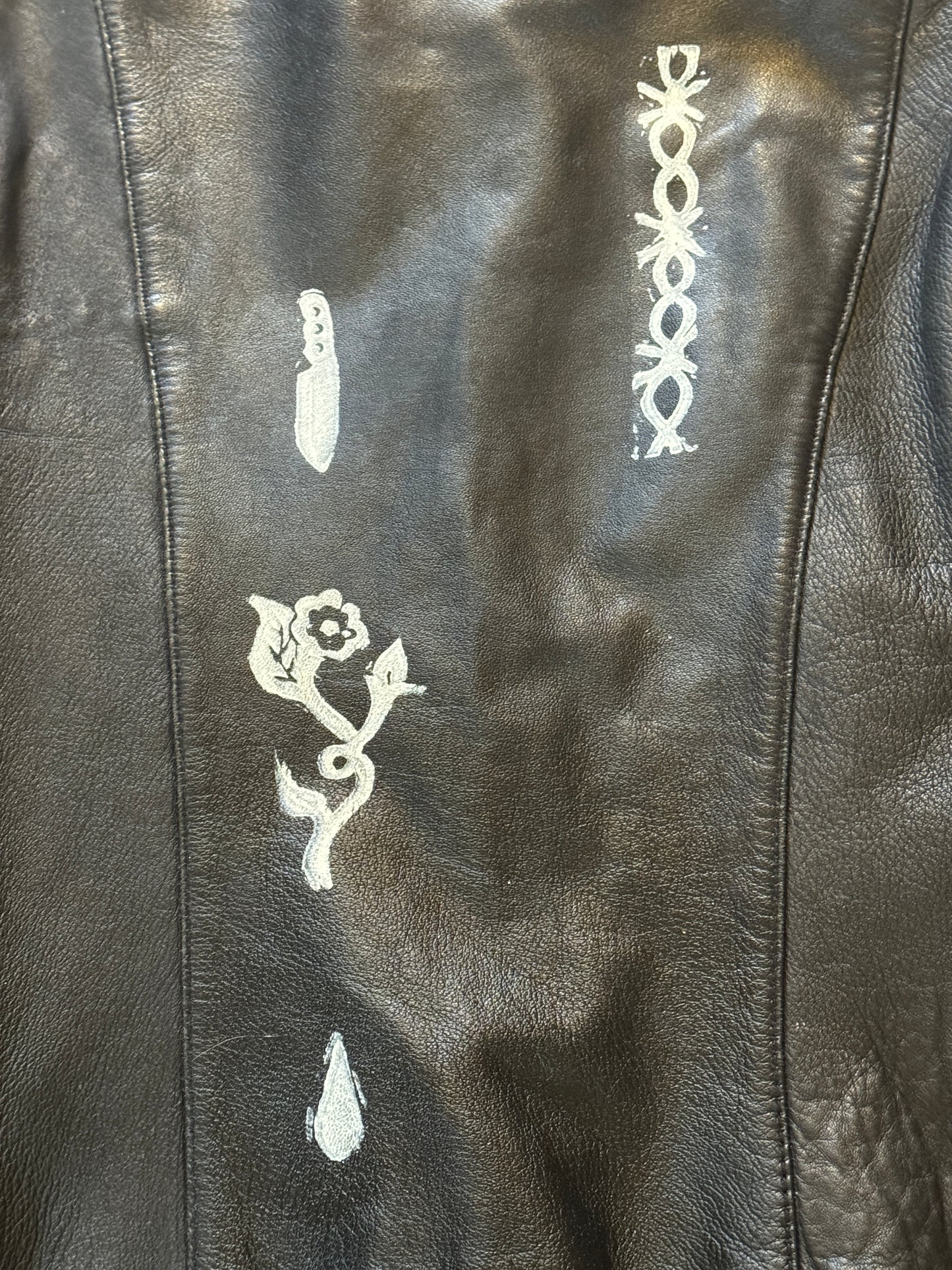 Sacred Hands Black Leather Jacket