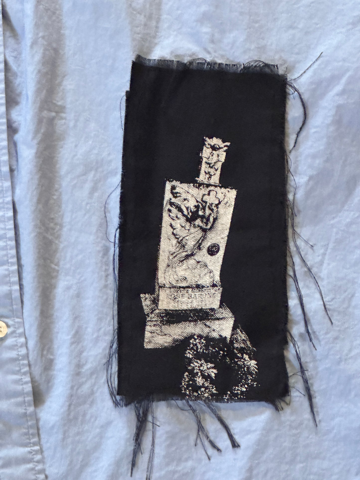 Blue Vulnerable Life Sleeveless Button Up