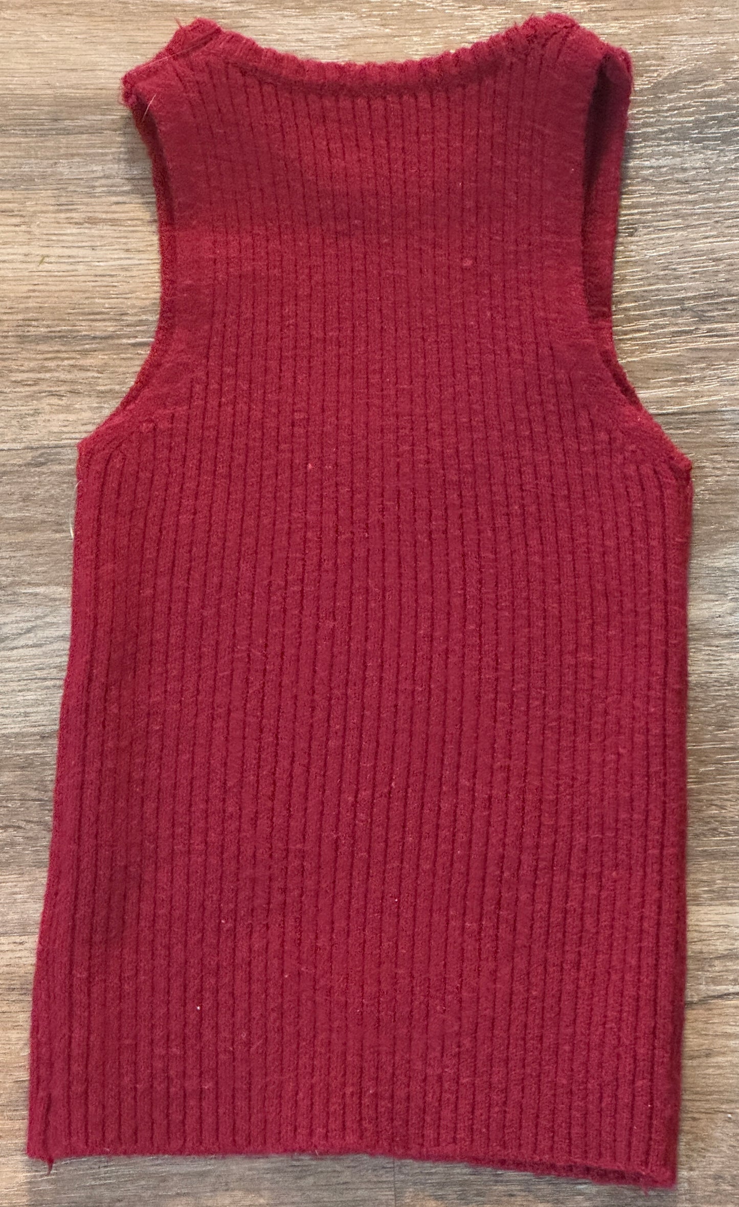 Upcycled Red Butterfly Crop Tank