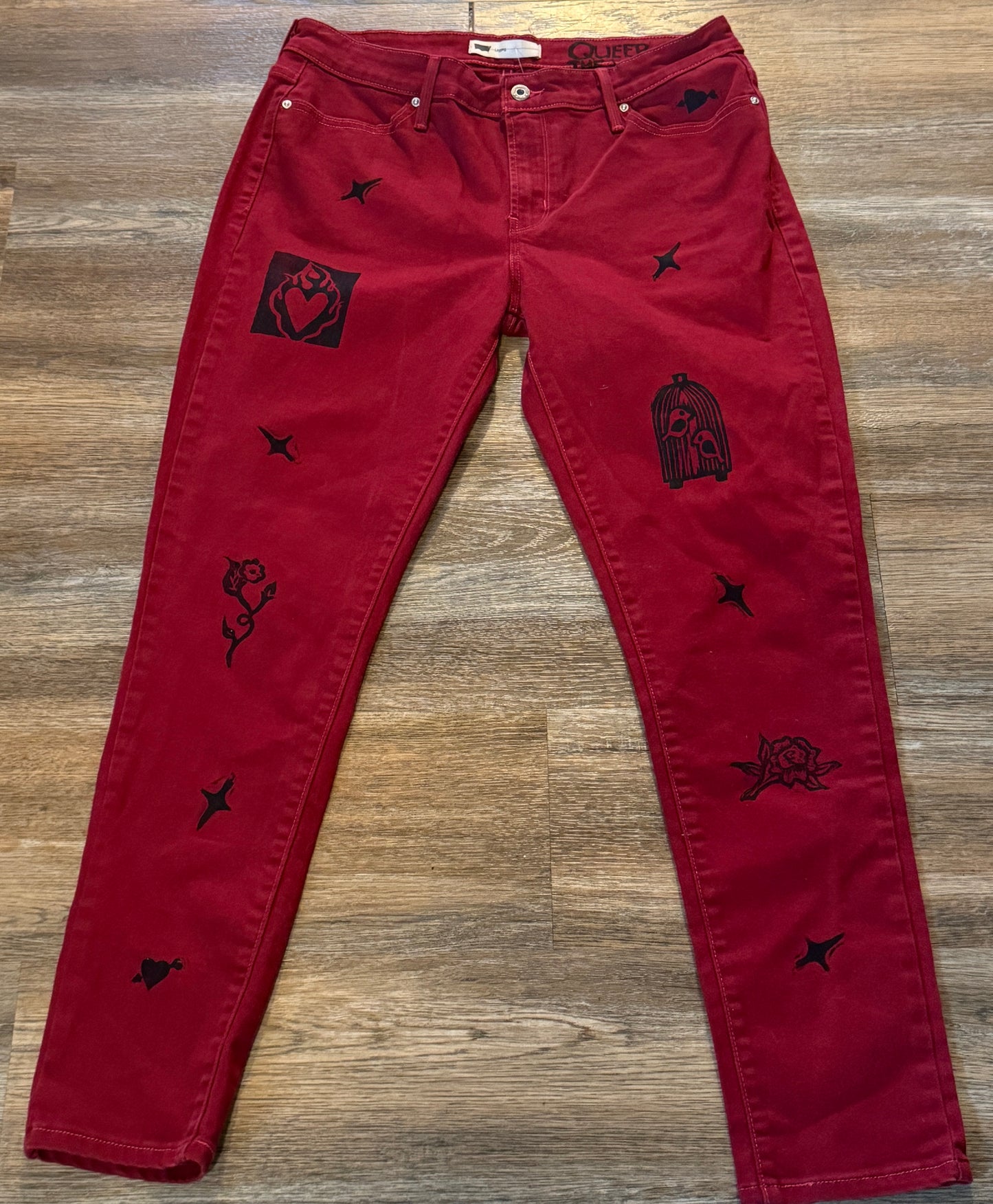 Red Valentine Jean Leggings