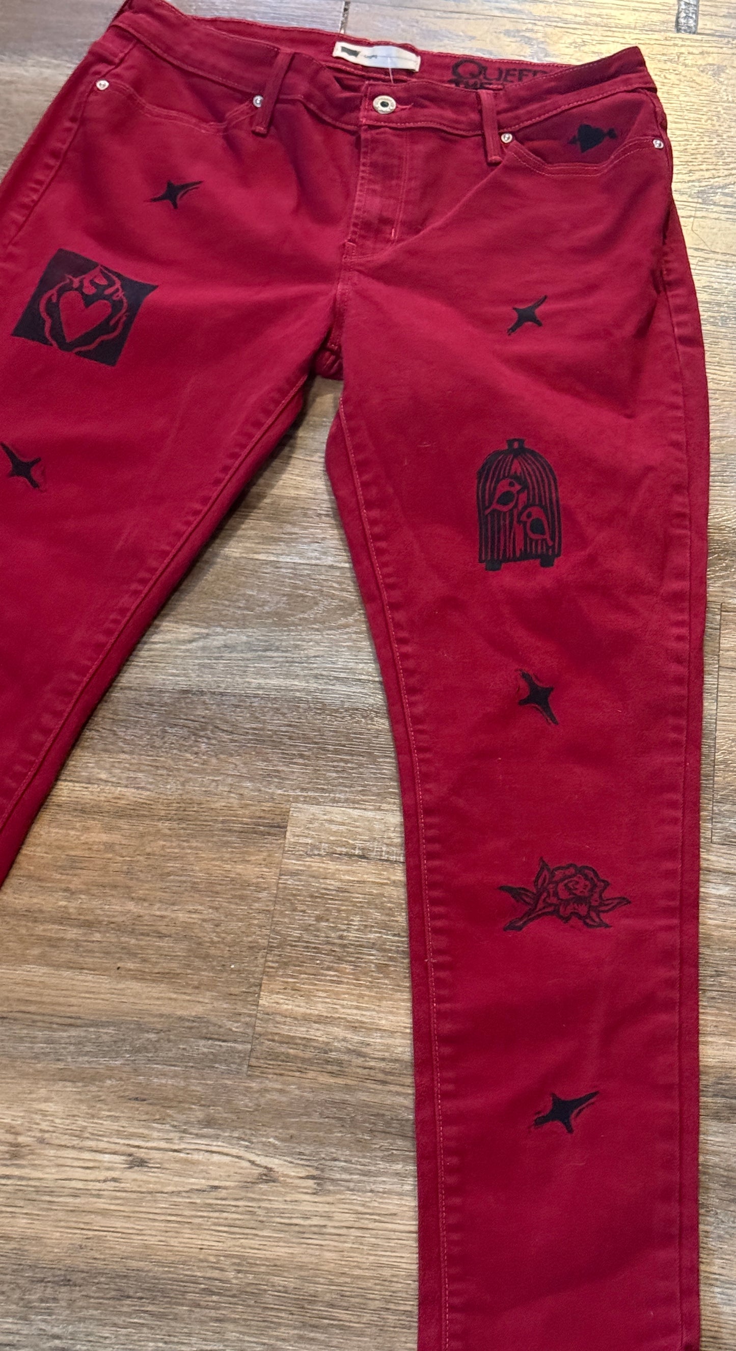 Red Valentine Jean Leggings
