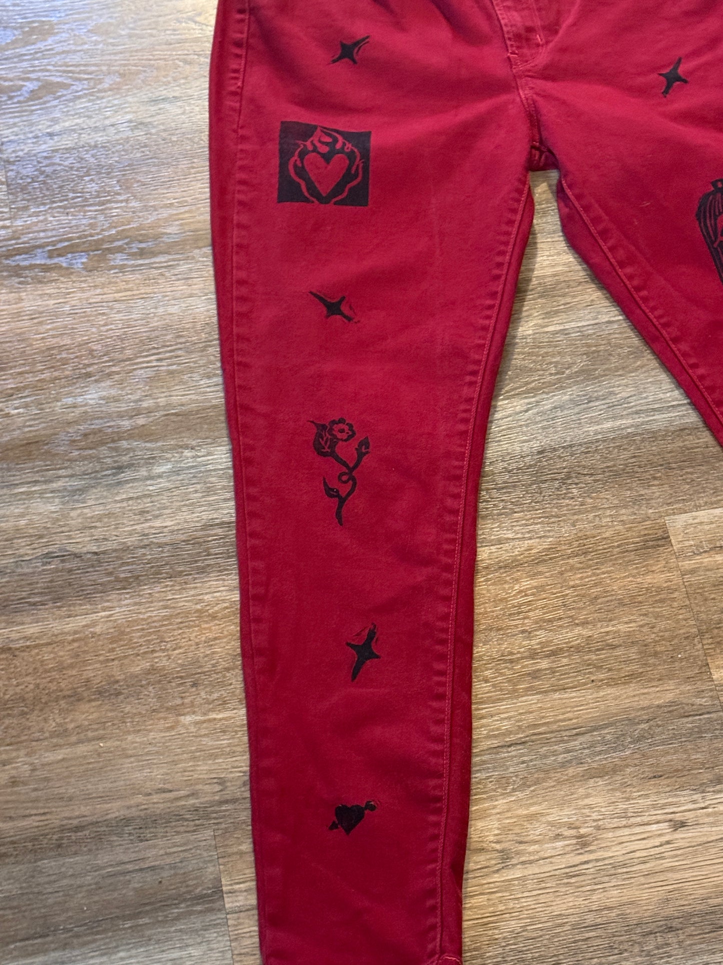 Red Valentine Jean Leggings
