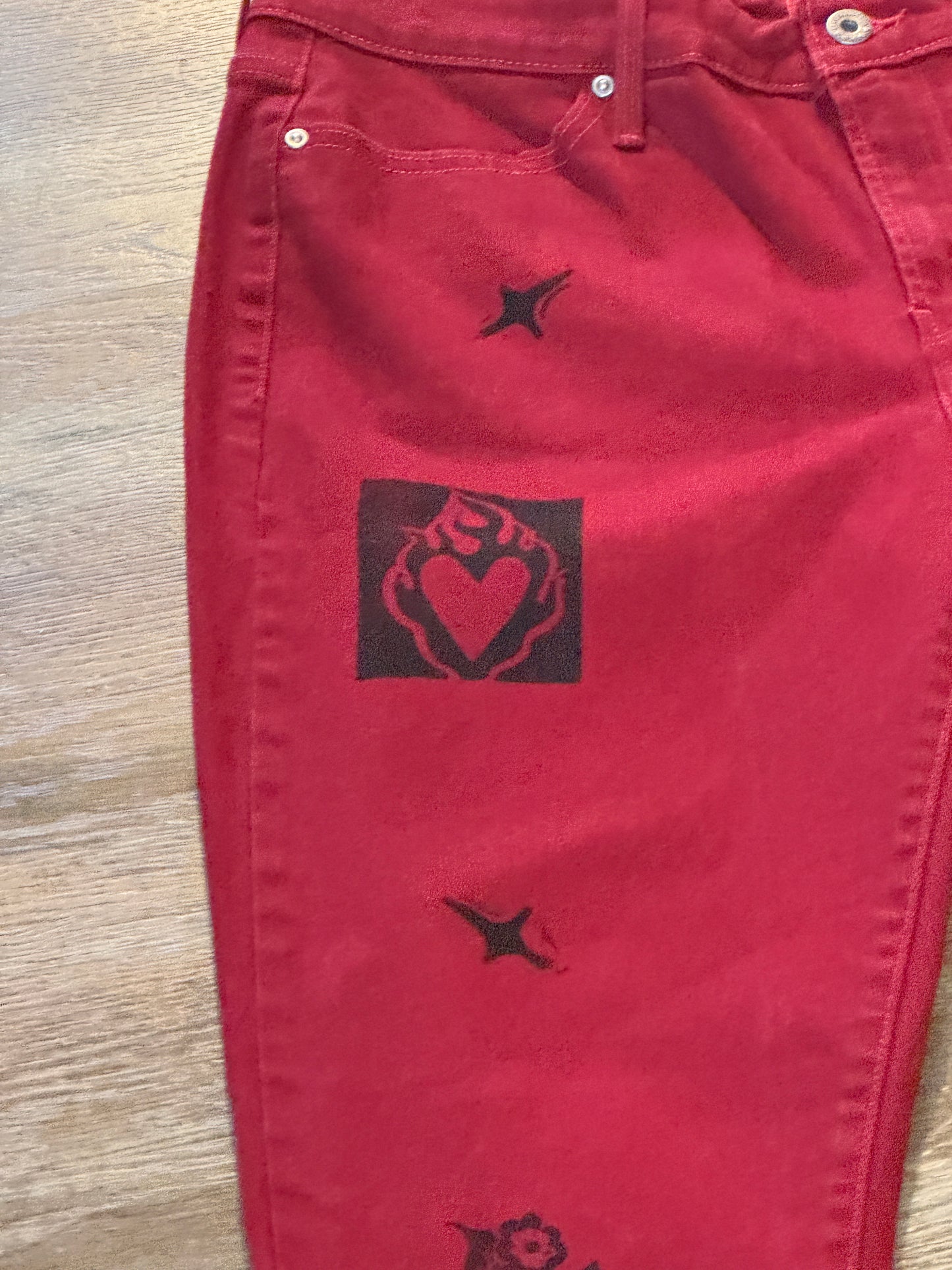 Red Valentine Jean Leggings