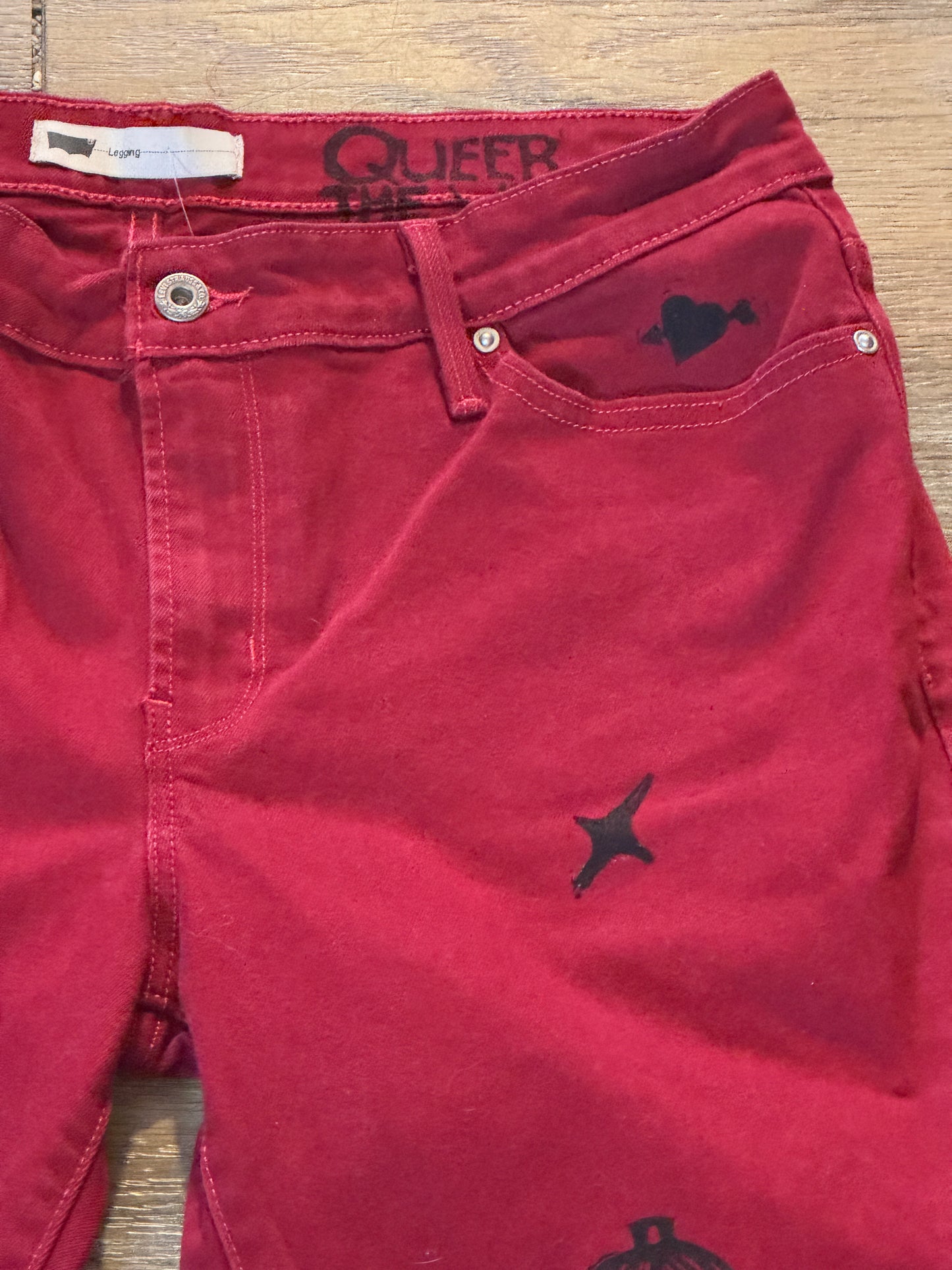 Red Valentine Jean Leggings