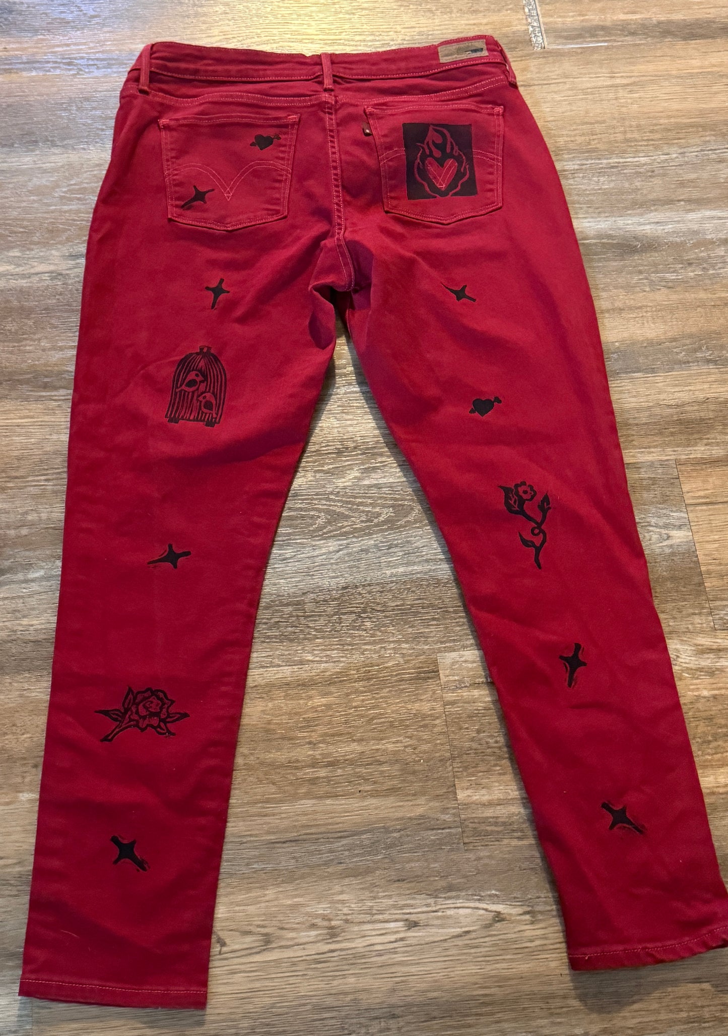 Red Valentine Jean Leggings