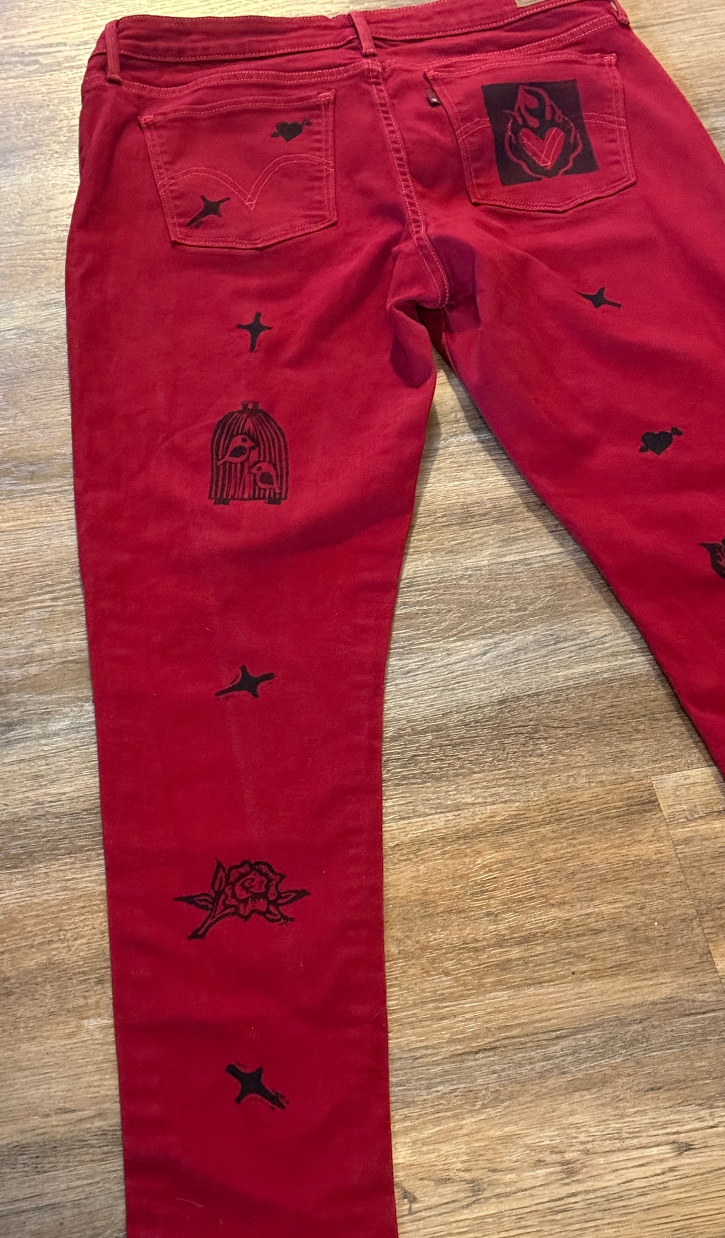 Red Valentine Jean Leggings