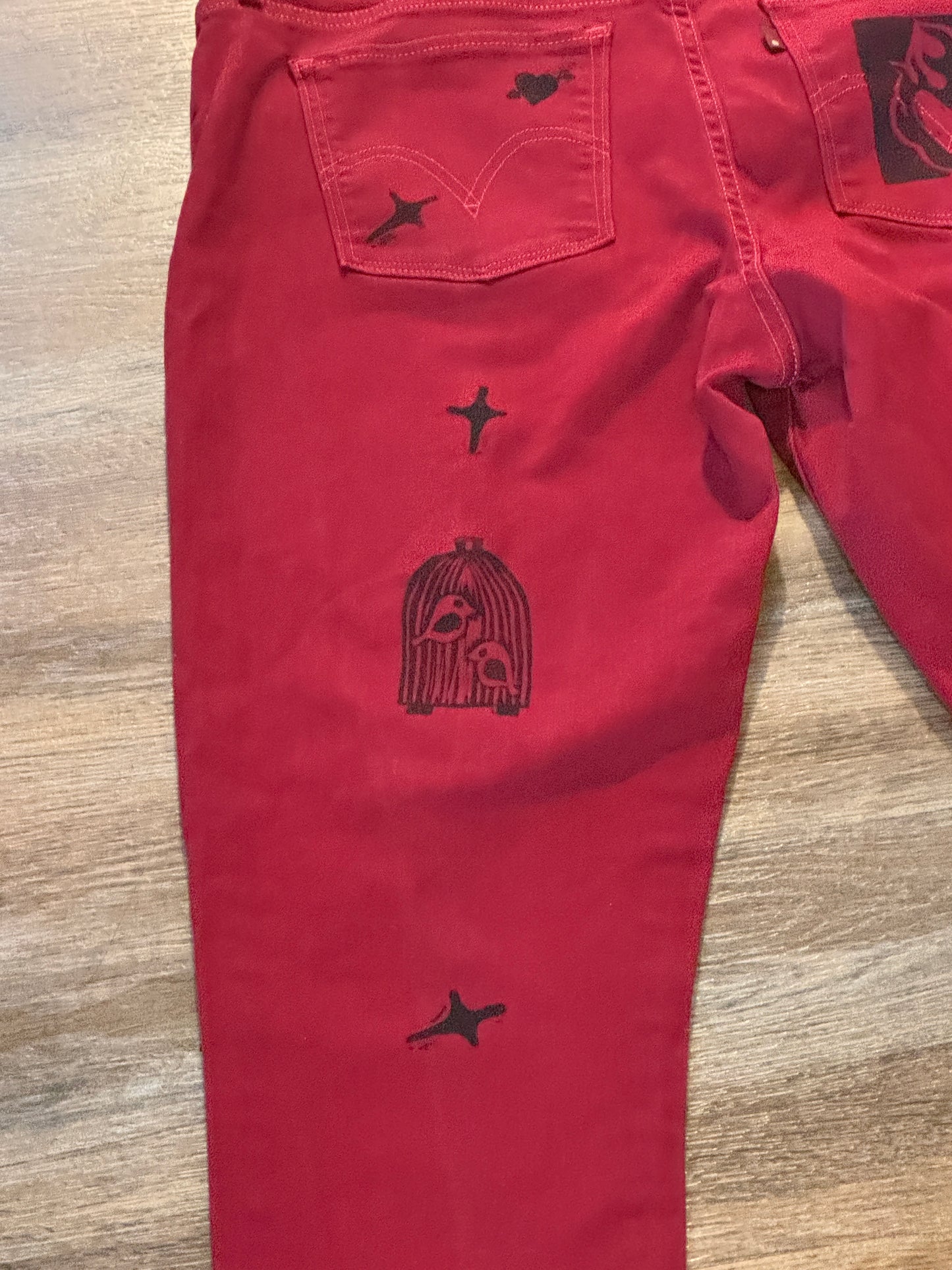 Red Valentine Jean Leggings