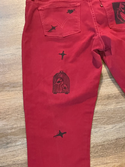 Red Valentine Jean Leggings