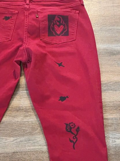 Red Valentine Jean Leggings