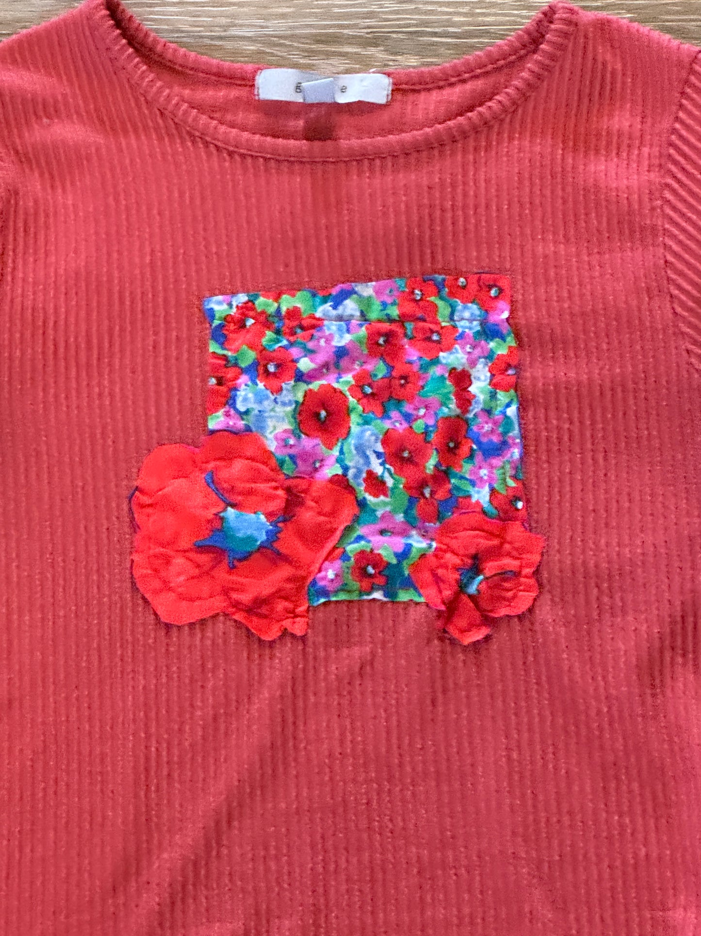 Red Playing in the Flowers Crop Top