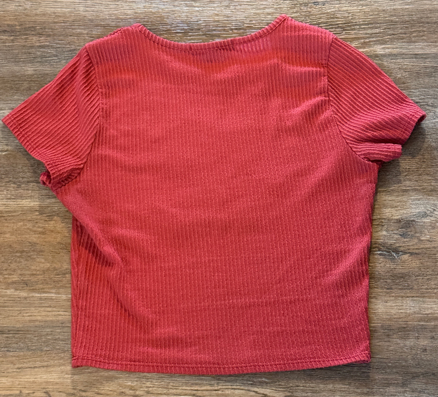 Red Playing in the Flowers Crop Top