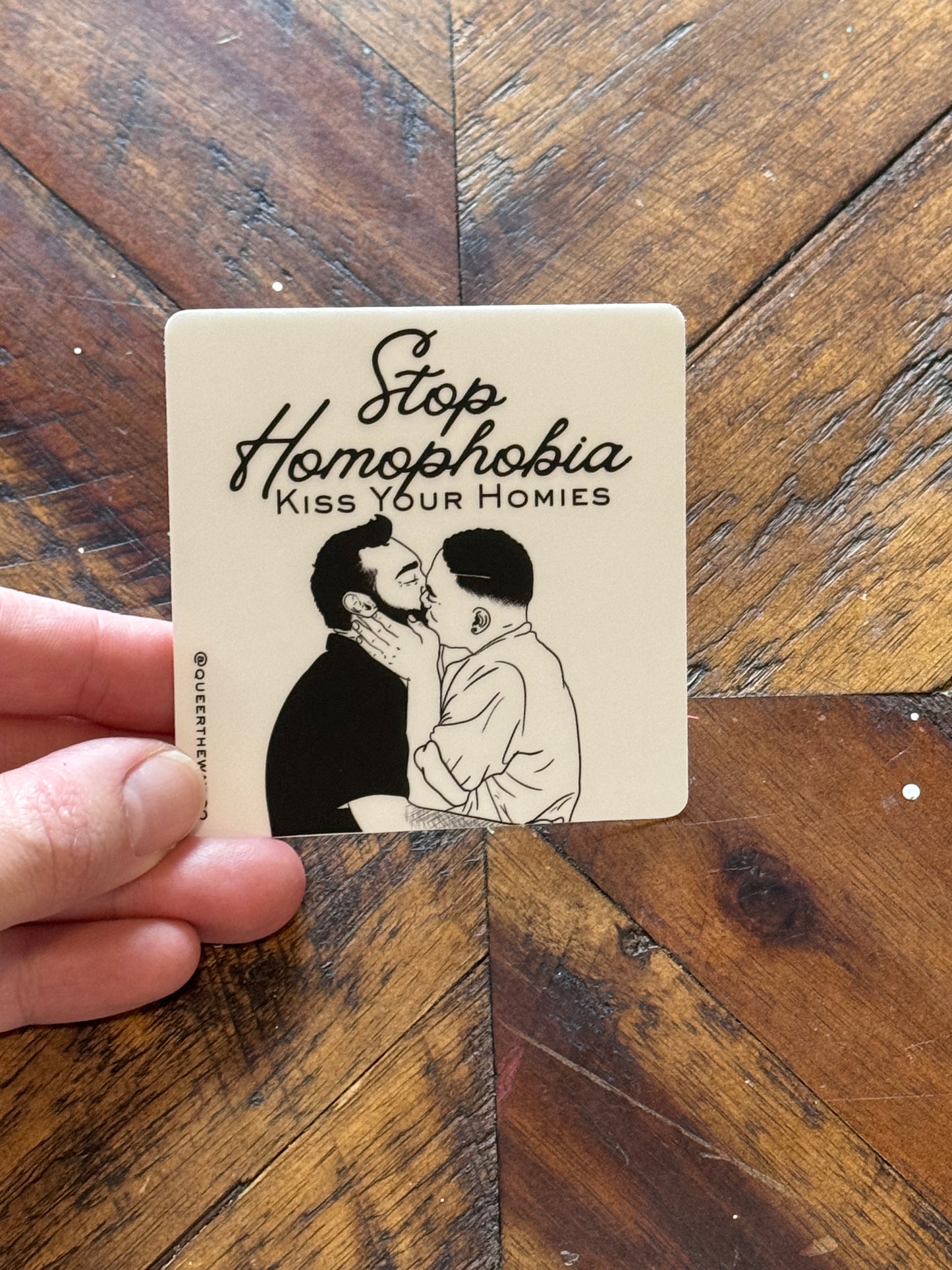 Stop Homophobia Kiss Your Homies Sticker
