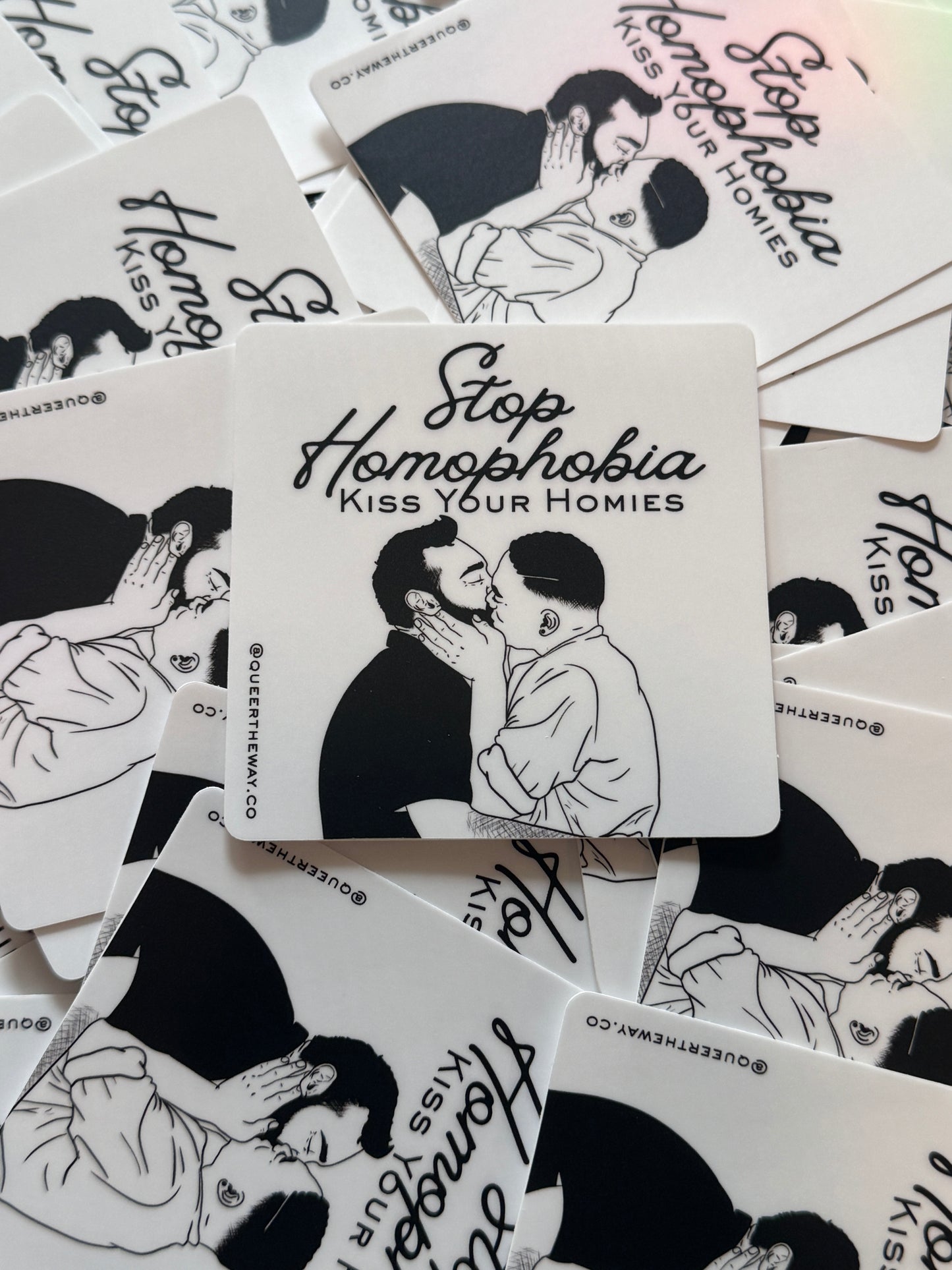 Stop Homophobia Kiss Your Homies Sticker