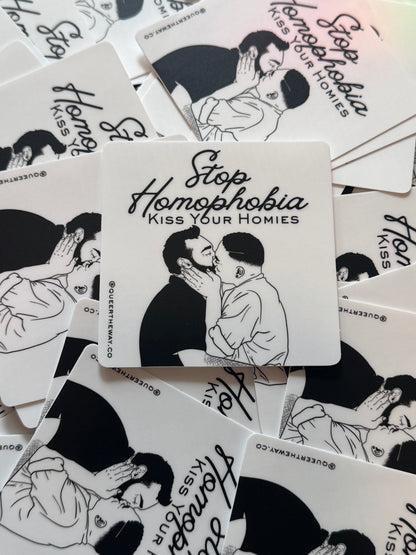 Stop Homophobia Kiss Your Homies Sticker