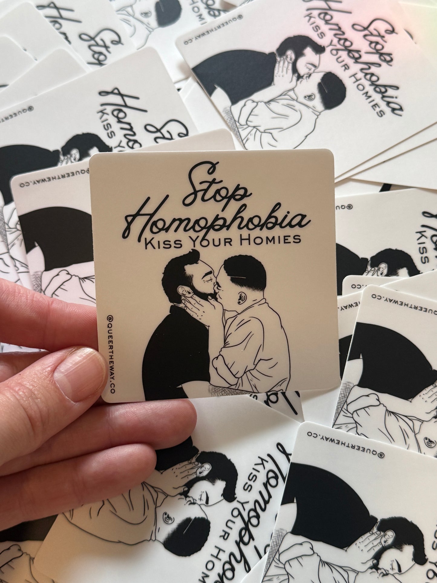 Stop Homophobia Kiss Your Homies Sticker