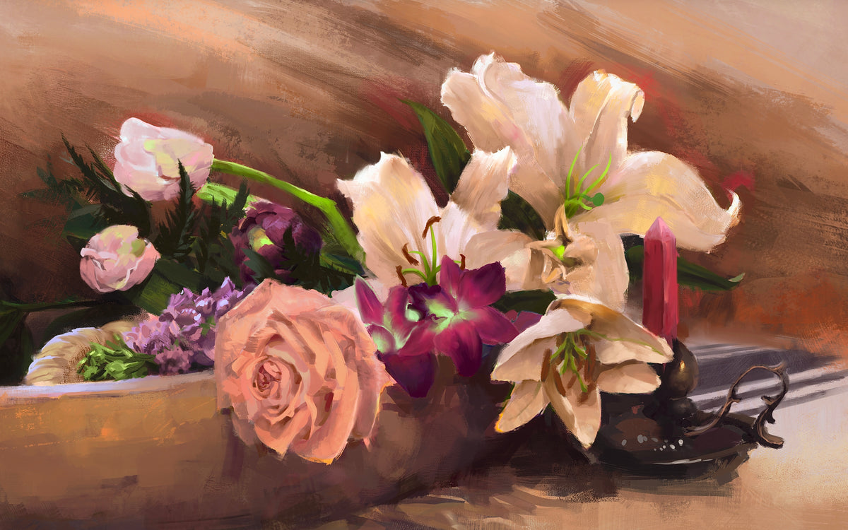 Orchid, Tulip, Lily, Rose