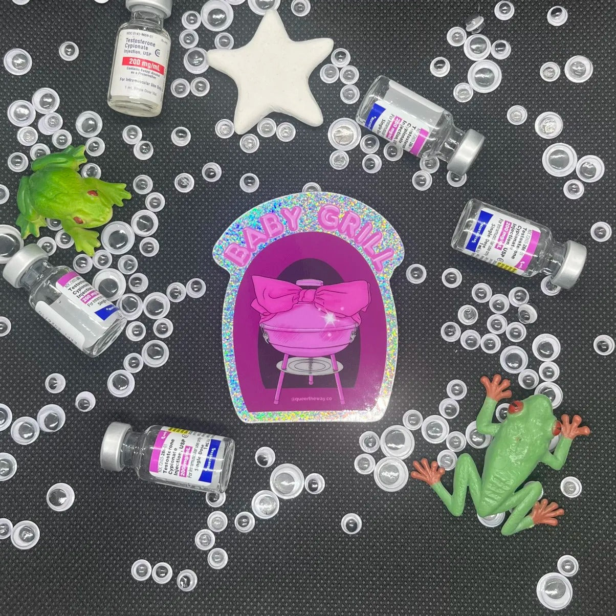 💖 Glitter Baby Grill Sticker 💖