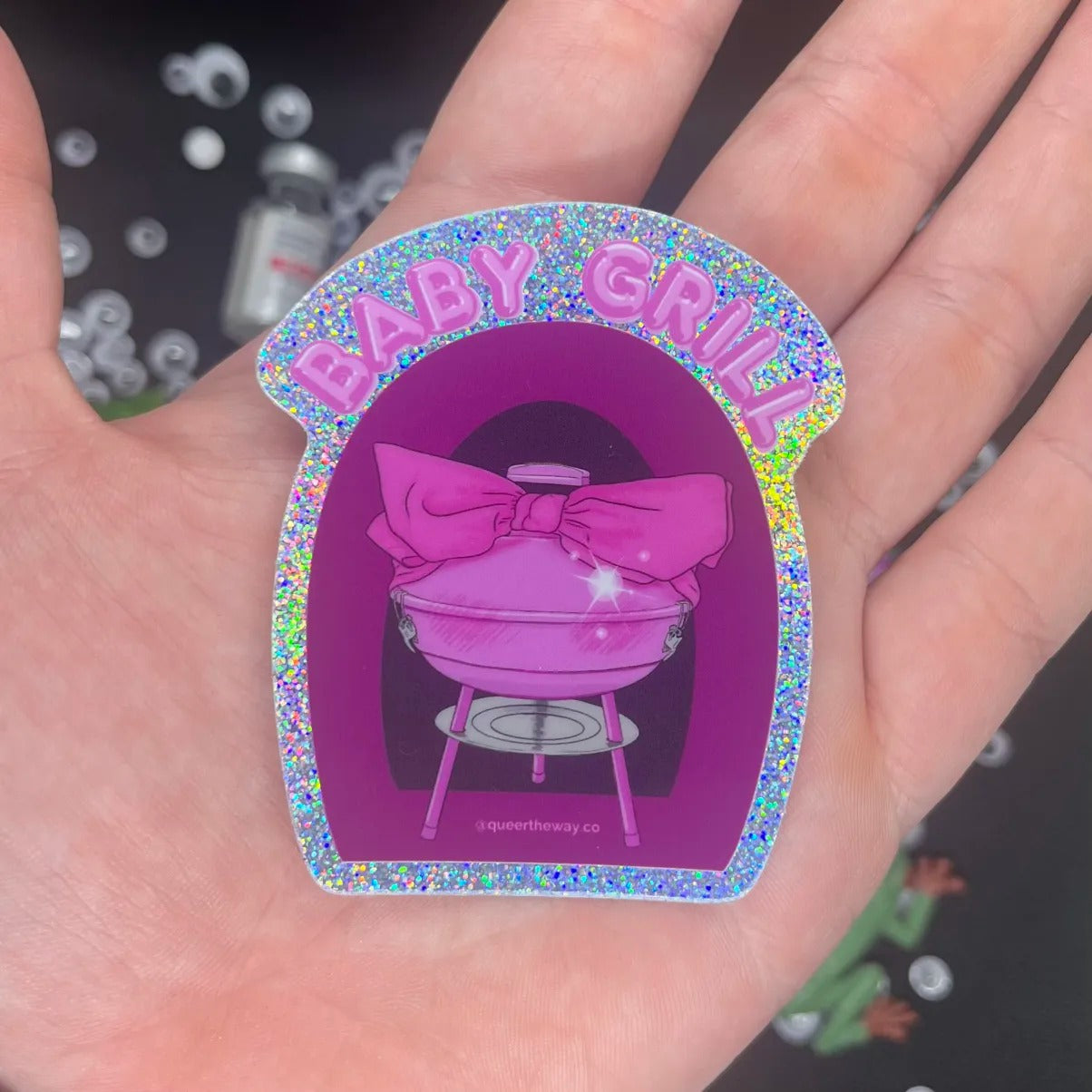 💖 Glitter Baby Grill Sticker 💖