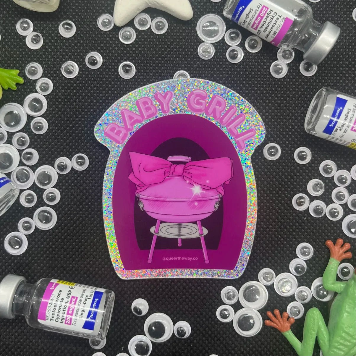 💖 Glitter Baby Grill Sticker 💖