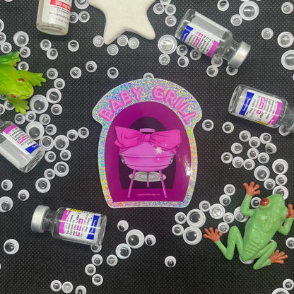 💖 Glitter Baby Grill Sticker 💖