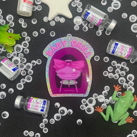 💖 Glitter Baby Grill Sticker 💖