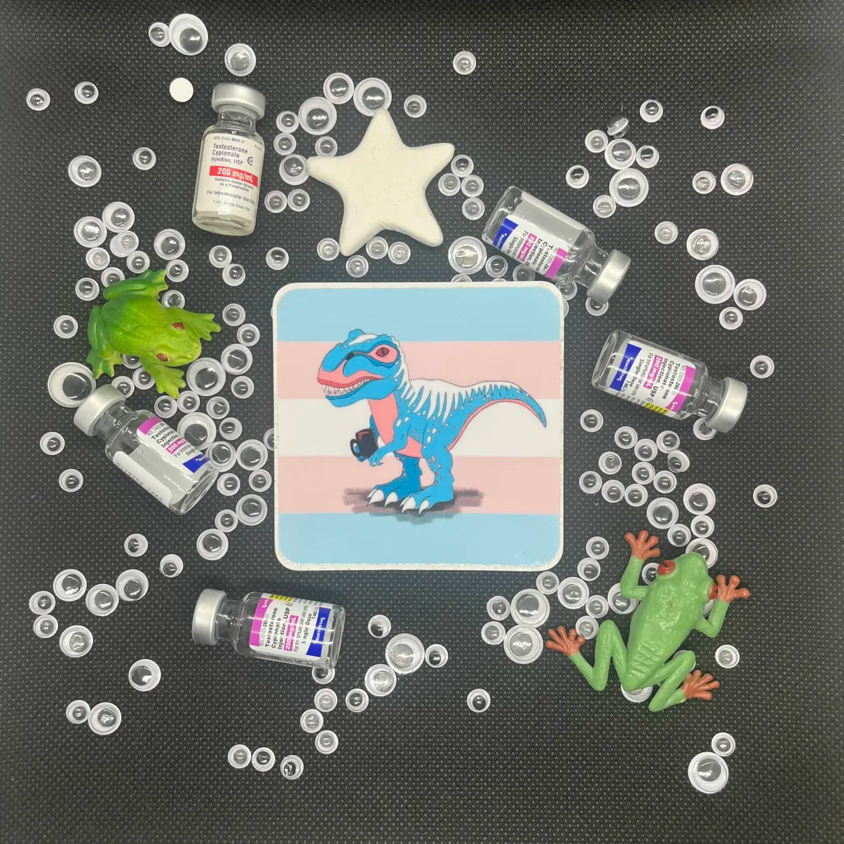 🦖🏳️‍⚧️Trans T-Rex Sticker - T4T Rex Sticker🦖🏳️‍⚧️