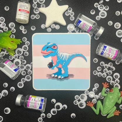 🦖🏳️‍⚧️Trans T-Rex Sticker - T4T Rex Sticker🦖🏳️‍⚧️