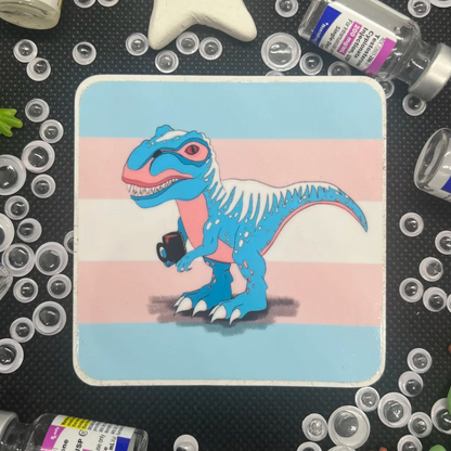 🦖🏳️‍⚧️Trans T-Rex Sticker - T4T Rex Sticker🦖🏳️‍⚧️